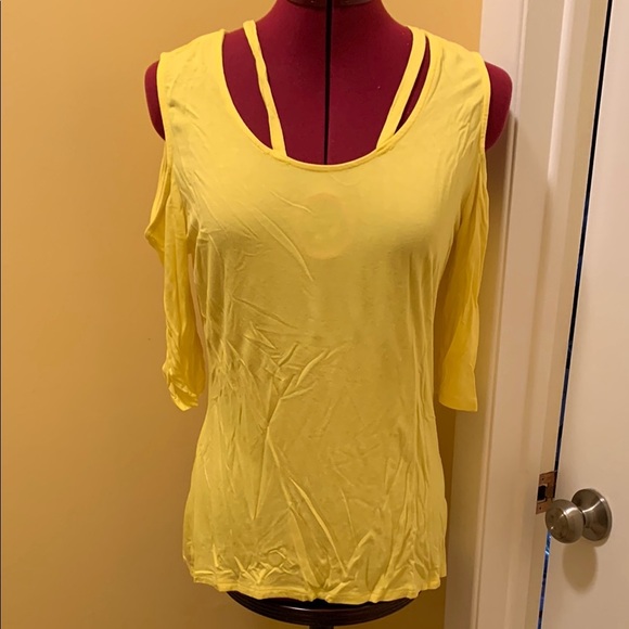 Venus Yellow Cut Out Tank Top with Cold Shoulder. NWOT - Picture 1 of 6